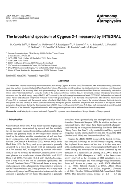 The Broad-Band Spectrum of Cygnus X-1 Measured by INTEGRAL