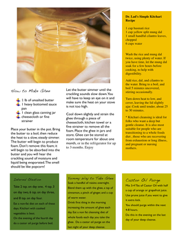 Castor Oil Purge How to Make Ghee