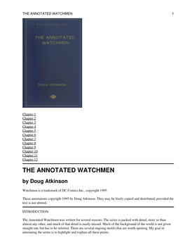 The Annotated Watchmen 1