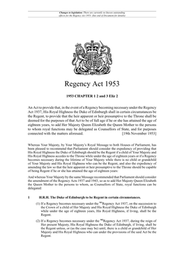 Regency Act 1953