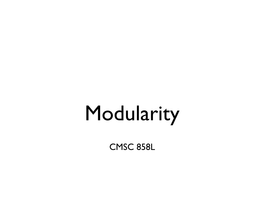 Network Modularity