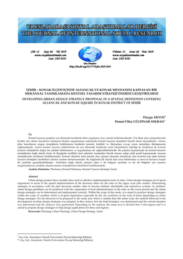 Cilt: 12 Sayı: 68 Yıl: 2019 Volume: 12 Issue: 68 Year: 2019 Issn: 1307 - 9581 Issn: 1307 - 9581