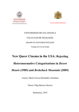 New Queer Cinema in the USA: Rejecting