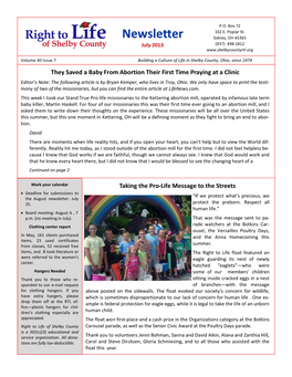 Newsletter Sidney, OH 45365 July 2013 (937) 498-1812
