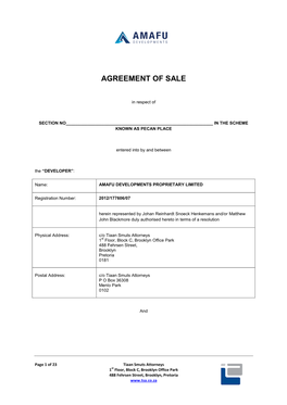 Agreement of Sale