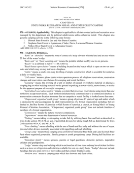 CHAPTER 61 STATE PARKS, RECREATION AREAS, and STATE FOREST CAMPING [Prior to 12/31/86, Conservation Commission[290] Ch 45]