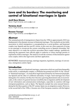 The Monitoring and Control of Binational Marriages in Spain