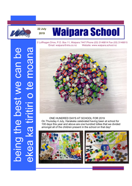 Waipara School Being the Best W E Can Be Ekea Ka Tiritiri O Te Moana