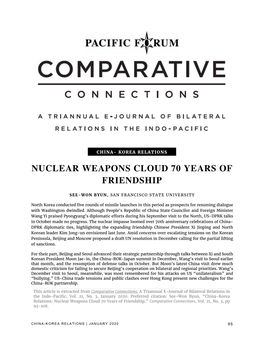 Nuclear Weapons Cloud 70 Years of Friendship