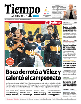 Boca Derrotó a Vélez Y Calentó El Campeonato