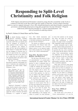 Responding to Split-Level Christianity and Folk Religion