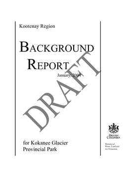 BACKGROUND REPORT January, 2004