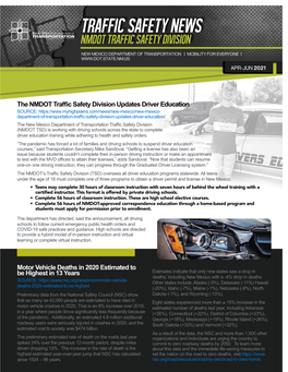 The NMDOT Traffic Safety Division Updates Driver Education Motor