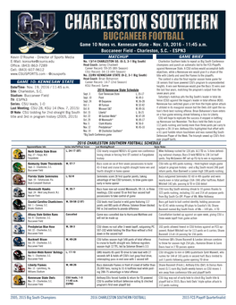 Game 10 Notes Vs. Kennesaw State - Nov