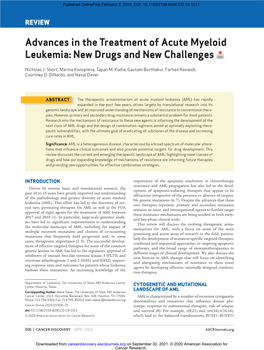 Advances in the Treatment of Acute Myeloid Leukemia: New Drugs and New Challenges