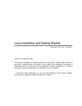 Linux Installation and Getting Started