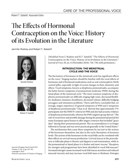 The Effects of Hormonal Contraception on the Voice: History of Its Evolution in the Literature