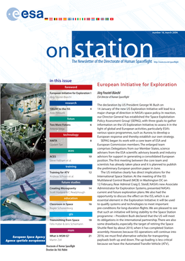 16, March 2004 on Station the Newsletter of the Directorate of Human Spaceflight