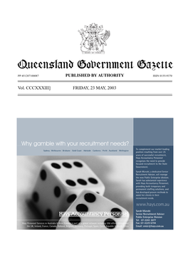 Queensland Government Gazette