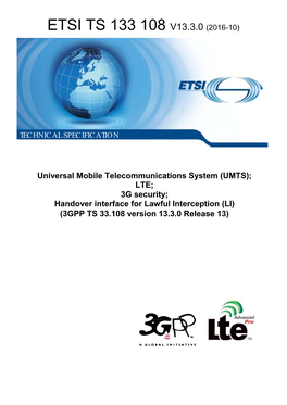 Etsi Ts 133 108 V13.3.0 (2016-10)