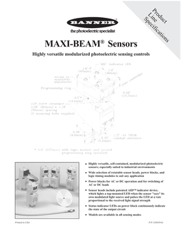 MAXI-BEAM® Sensors Highly Versatile Modularized Photoelectric Sensing Controls