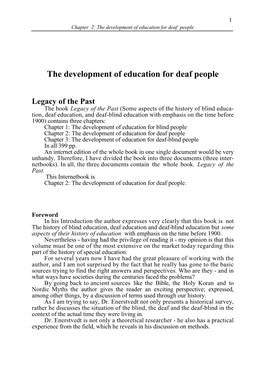 The Development of Education for Deaf People