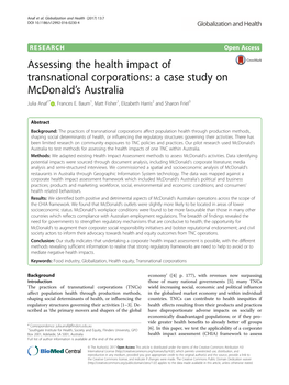 Download/Enterprise-Agreements/MCDONALDS- Study of the Relationship Between Social and Environmental Determinants AUSTRALIA-ENTERPRISE-AGREEMENT-2013.Pdf