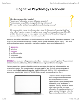 Cognitive Psychology Overview