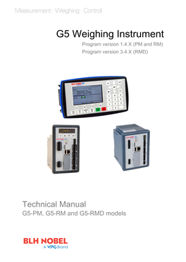 G5 Weighing Instrument. Technical Manual