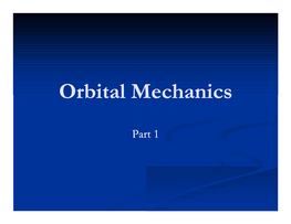 Orbital Mechanics