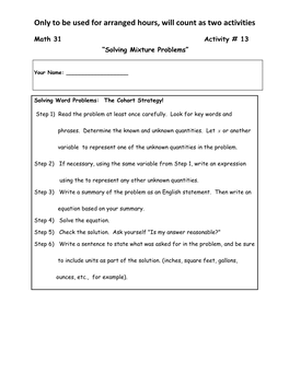 Solving a Solution Mixture Problem