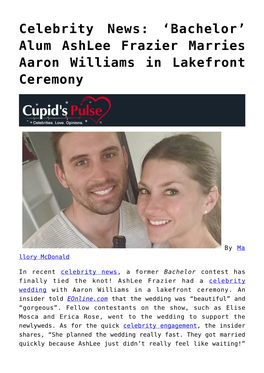 Alum Ashlee Frazier Marries Aaron Williams in Lakefront Ceremony