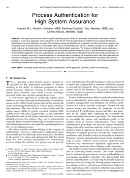 Process Authentication for High System Assurance