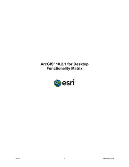 Arcgis 10.2.1 for Desktop Functionality Matrix