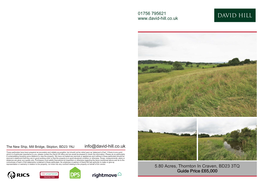 01756 795621 5.80 Acres, Thornton in Craven