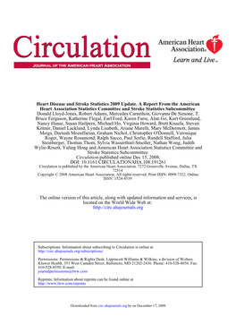 DOI: 10.1161/CIRCULATIONAHA.108.191261 Circulation Is Published by the American Heart Association