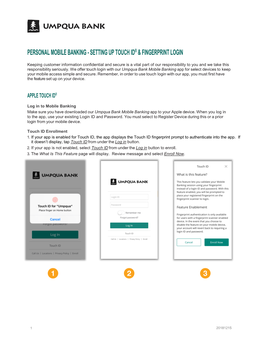 Personal Mobile Banking - Setting up Touch Id® & Fingerprint Login