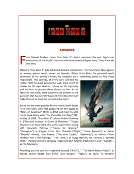 Iron Man 3 Notes