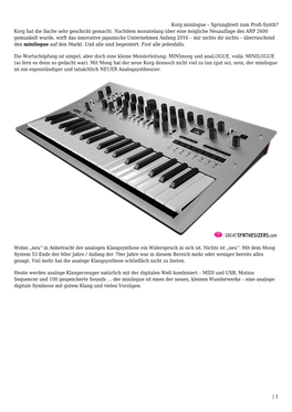 Korg Minilogue – Sprungbrett Zum Profi-Synth?