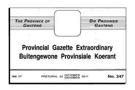 Provincial Gazette Extraordinary Buitengewone Provinsiale Koerant