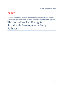 DRAFT the Role of Nuclear Energy in Sustainable Development