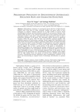 Preliminary Phylogeny of Diplostephium (Asteraceae): Speciation Rate and Character Evolution