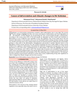 Causes of Deforestation and Climatic Changes in Dir Kohistan