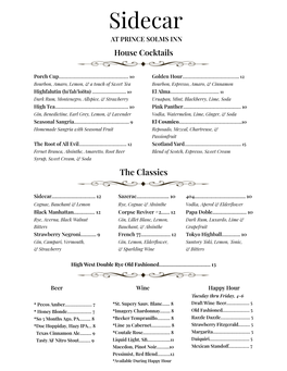 Cocktail List