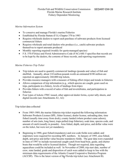 SEDAR7-DW-39 Florida Marine Research Institute Fishery Dependent Monitoring