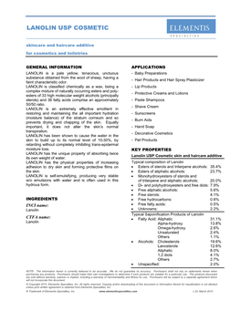 Lanolin Usp Cosmetic