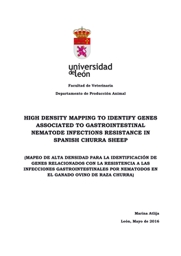 High Density Mapping to Identify Genes Associated to Gastrointestinal Nematode Infections Resistance in Spanish Churra Sheep