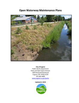 Open Waterway Maintenance Plans