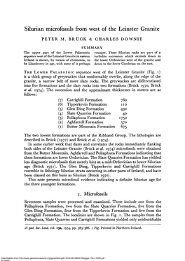 Silurian Microfossils from West of the Leinster Granite