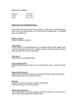 09 Edinburgh First Sample Menus for JMC 09-10 LN